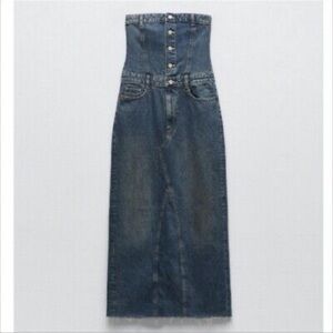 Zara Corset Denim Dress